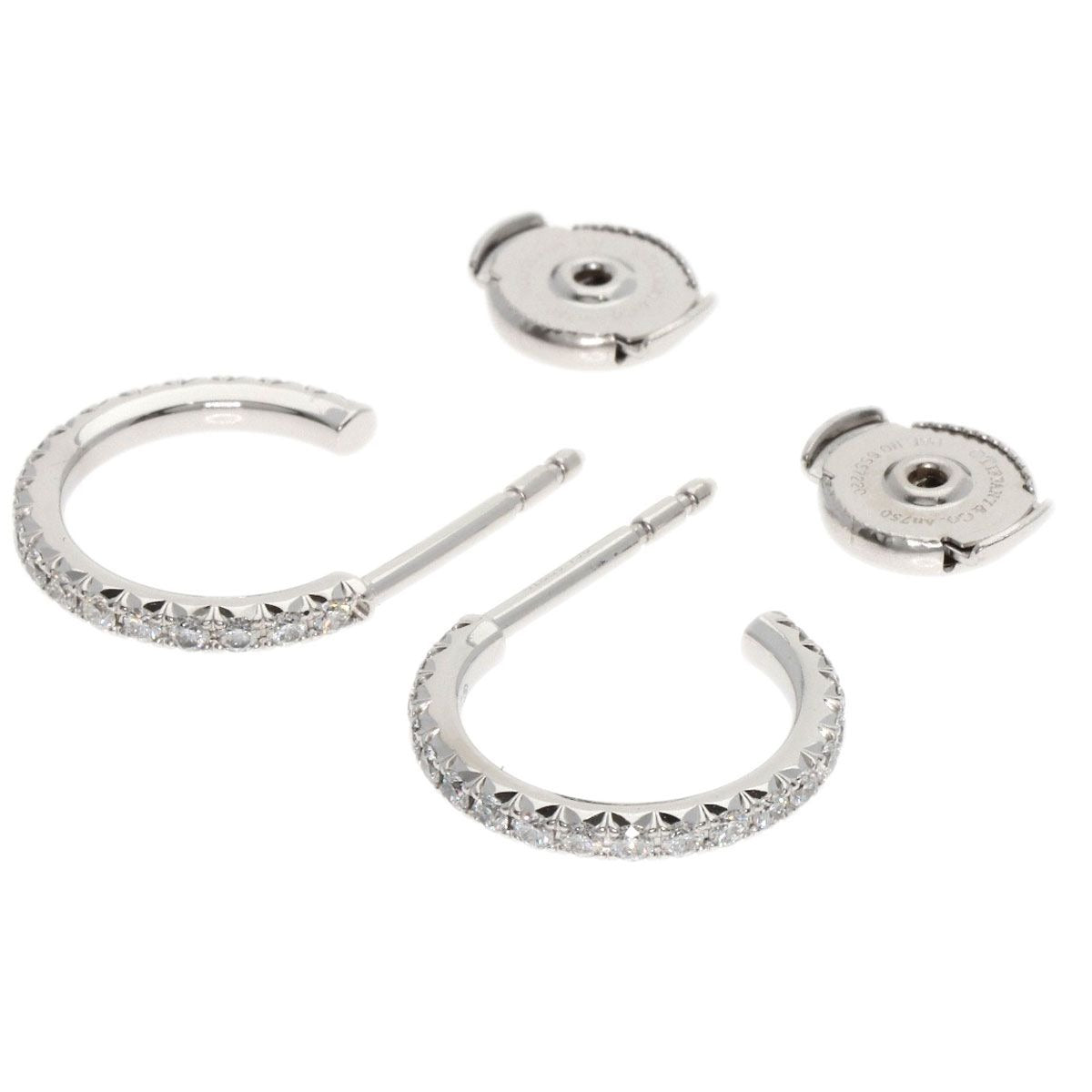 Tiffany & Co. Metro Hoop Diamond Earrings 18K White Gold