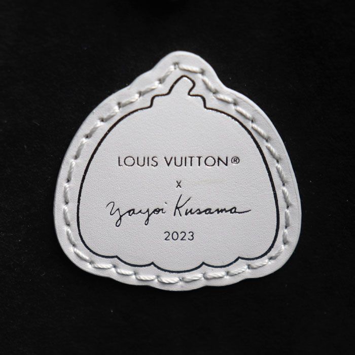 Louis Vuitton On The Go MM Yayoi Kusama Tote Bag Empreinte Black White M46389