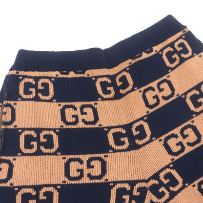  Gucci 752098 GG Cotton Jacquard Knit Half Pants Shorts Brown Navy S Made In