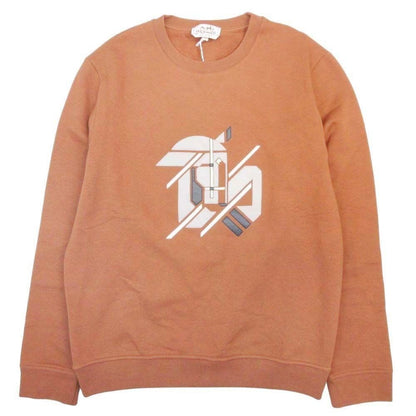 Hermes Chouveau Un Symmetrical Sweatshirt Pullover Top Fleece Lining M Brown