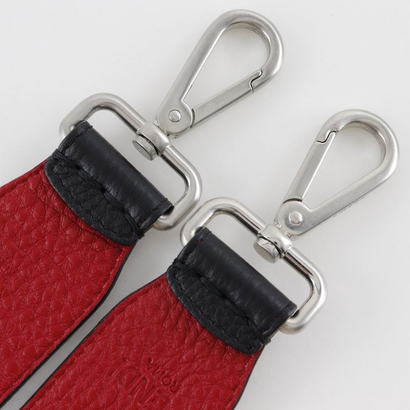 Fendi Selleria Studded Leather Black/red Unisex Shoulder Strap