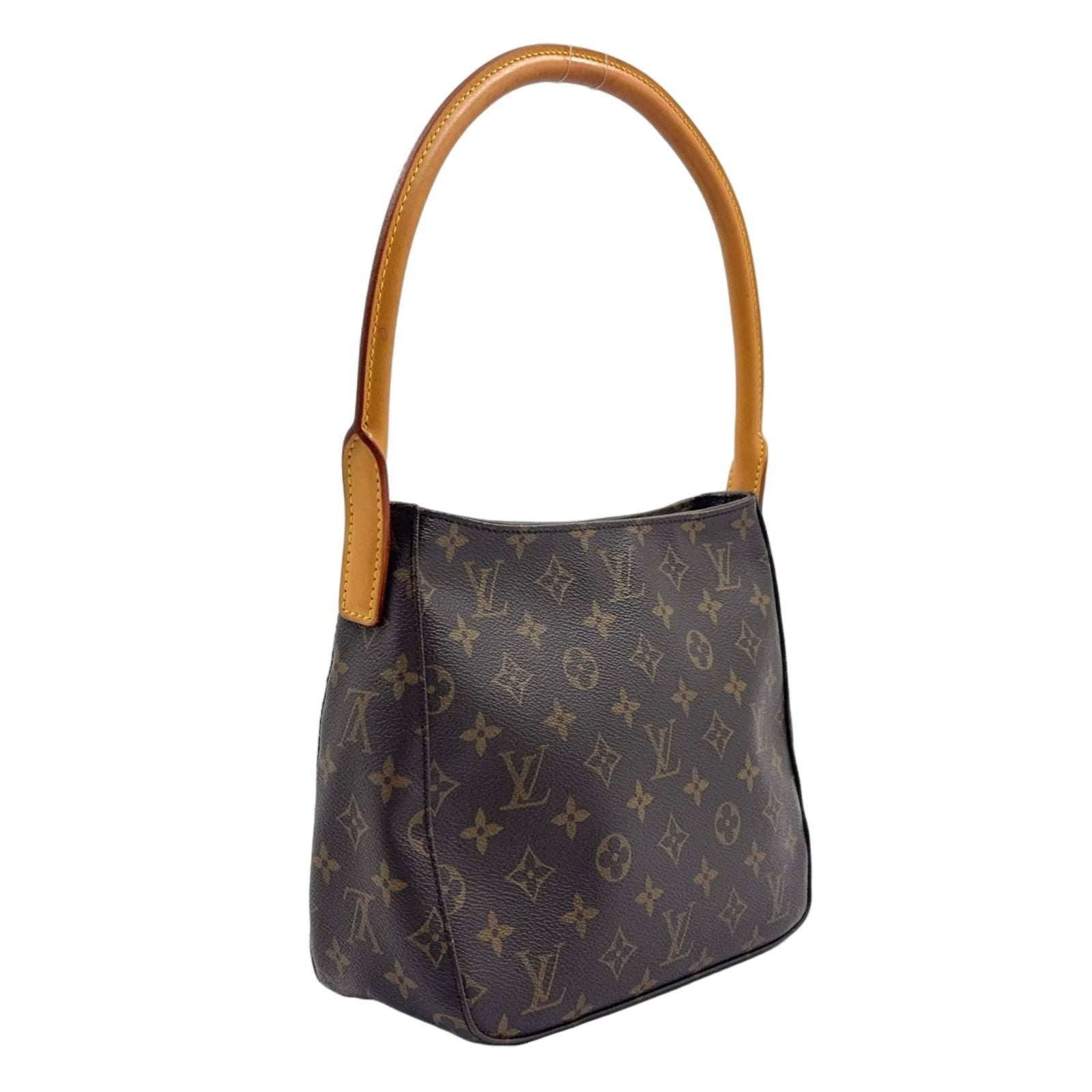 Louis Vuitton Looping MM Monogram Leather Brown Handbag Gold — view 2