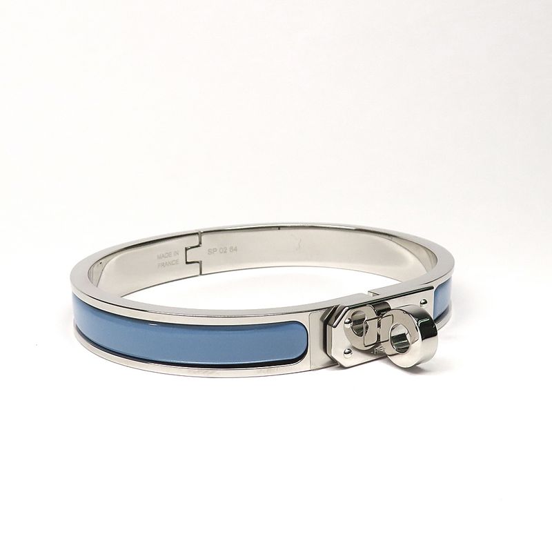 Hermes Mini Click Kelly Enamel Bracelet Chardon Palladium Ladies