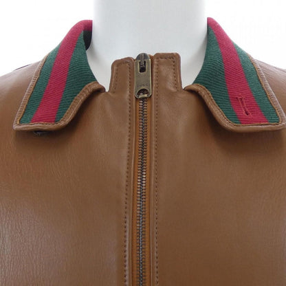 Gucci Leather Jacket Brown — view 6