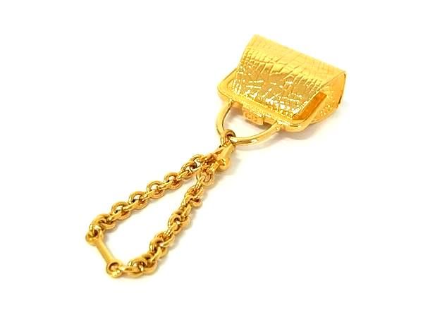 Christian Dior Vintage Bag Charm Key Holder Accessories Gold Db1527