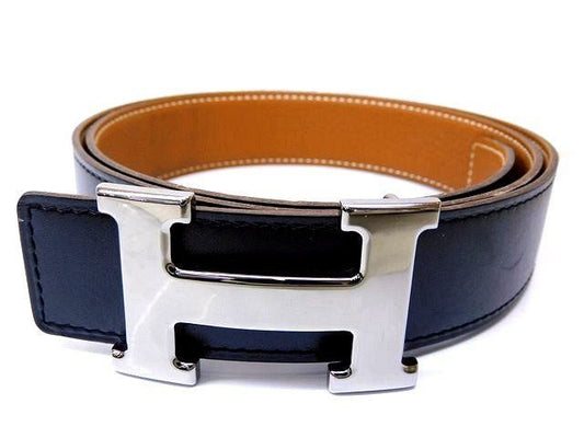 Hermes Belt - 90cm (3543in) Constance H Buckle Gunmetal×black×brown □J Engraved