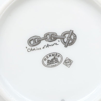 Hermes Tableware Chaine D'ancre Morning Cup and Saucer Porcelain Platinum