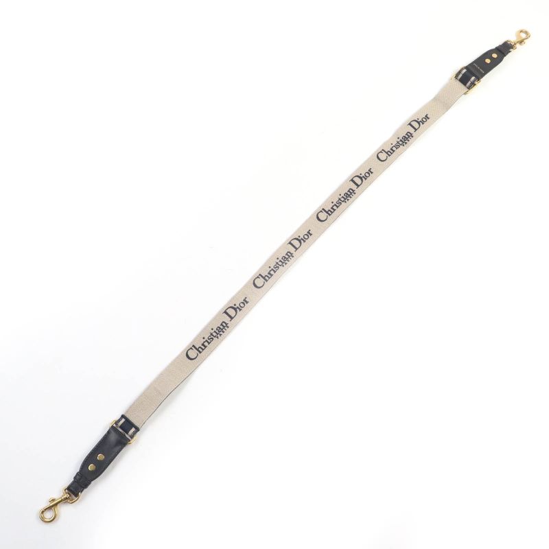 Christian DIOR S8553cbte Canvas Embroidery Logo Design Shoulder Strap Navy