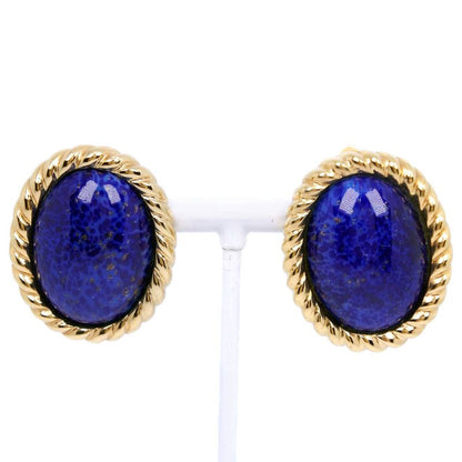 [dior] Christian Dior Vintage Gold Plated Blue Ladies 35.5g Earring