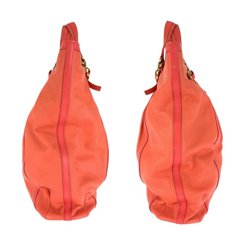 Bvlgari Chandra Pink Gold Hardware Leather Tote Handbag Women 505185