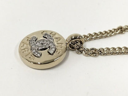 Chanel Necklace Coco Mark Medal Plated Gold B25A