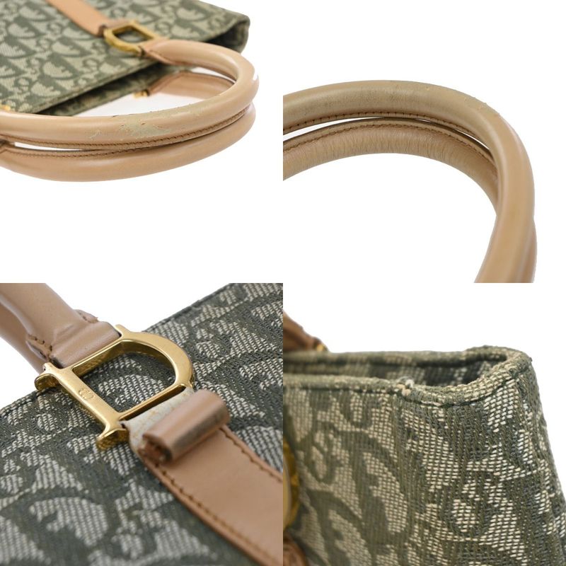 Christian DIOR Shoulder Tote Leather Canvas Leather 70kb031