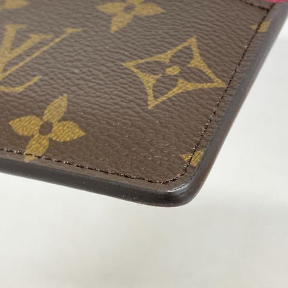 Louis Vuitton Card Case Monogram Porte Carthusanple M60703 Brown Fuchsia Ladies