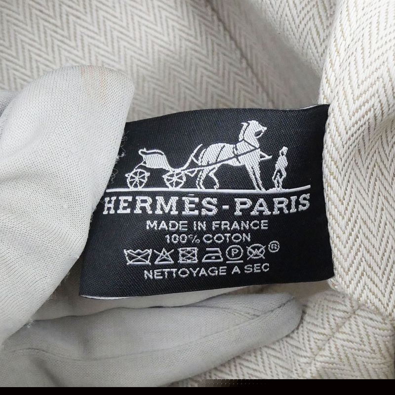 Hermes Brid A Black GM Natural Handbag Pouch Beige Ladies Men's