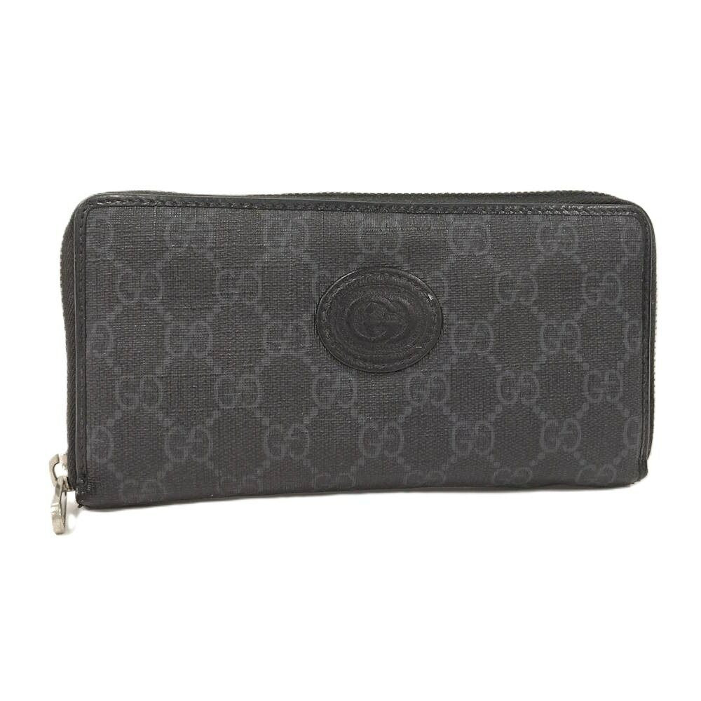 Gucci Zip Around Wallet Interlocking GG Supreme Black