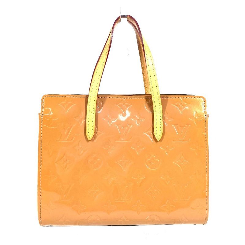 Louis Vuitton Tote Bag Katharina BB M90015 Monogram Vernis Rose Vert Beige