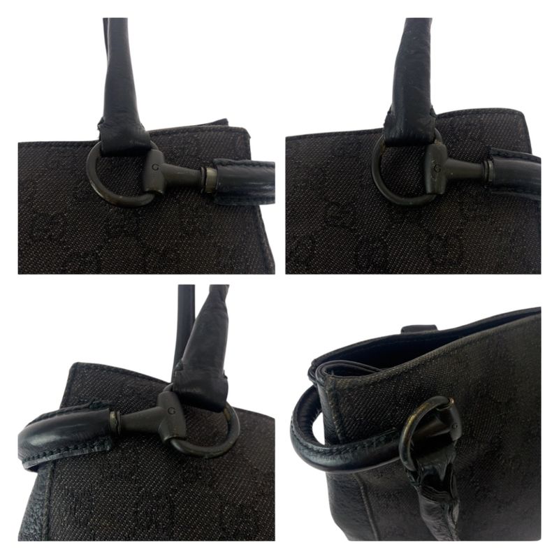 Gucci Black Hardware GG Canvas 101971 Tote Bag Shoulder Bag Women 505312