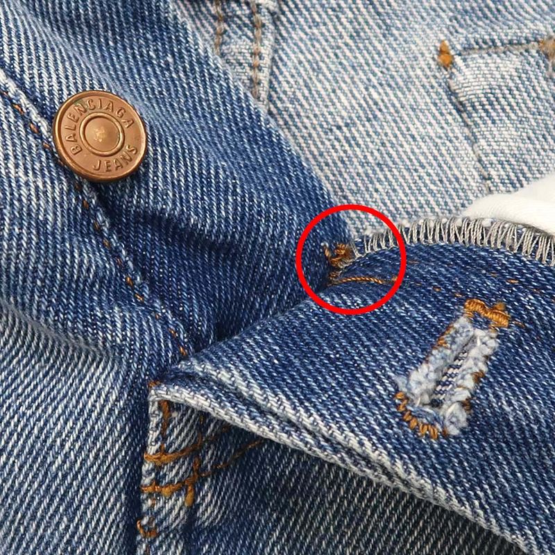 Balenciaga Denim Skirt Light Blue Series 34 100% Cotton Cut-off Denim