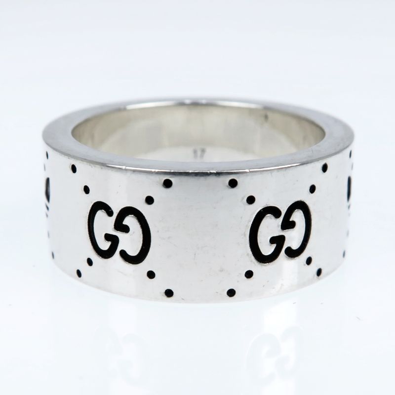 Gucci Adidas Collaboration Ring Engraving Wide Trefoil 17 Ag925 Jewelry