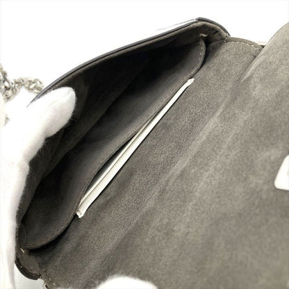 Fendi Double Micro Baguette Shoulder Bag Leather 8m0371 Bordeaux Silver