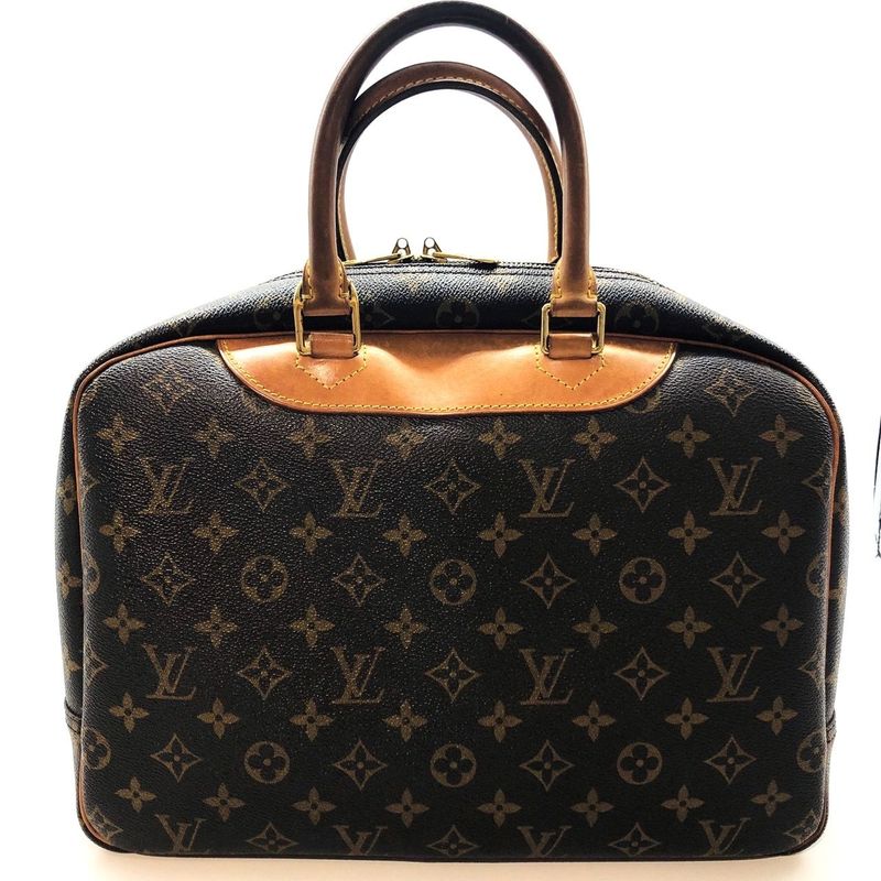 Louis Vuitton M47270 Deauville Monogram Handbag Boston Bag Leather Ladies