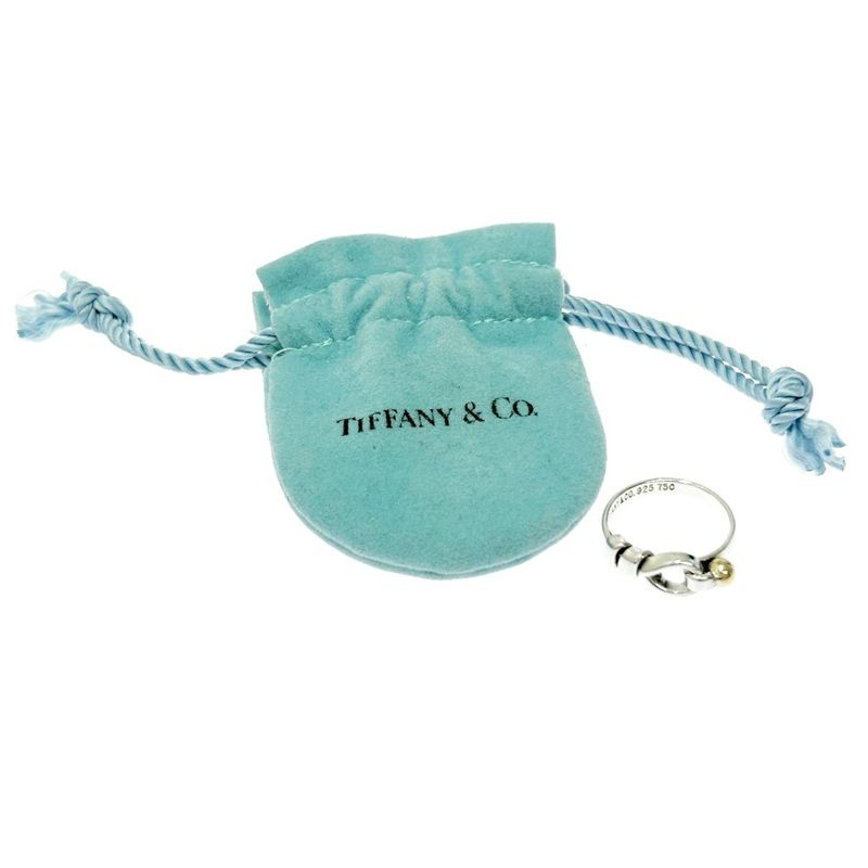 Tiffany & Co Tiffany & Co Silver Gold Hook & Eye Ring 2.7g 925 750 Engraved