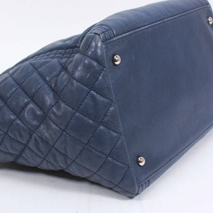 Chanel Chain Lambskin Blue Shoulder Bag Silver