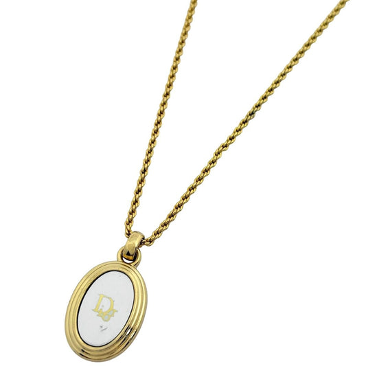 Dior Christian Logo Necklace Gold Plated