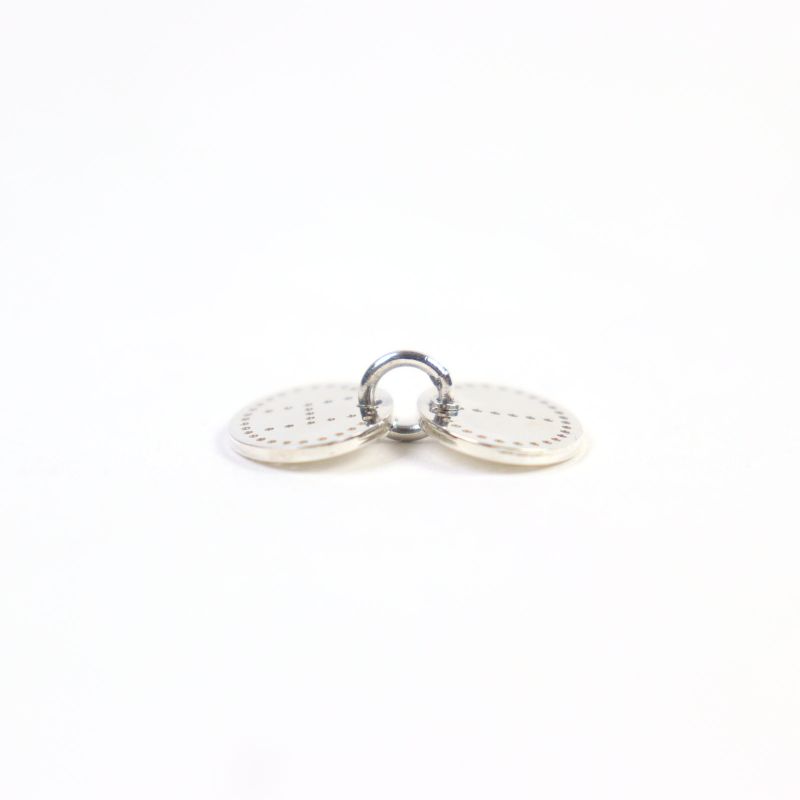 Hermes Eclipse Evelyn Ag925 H Logo Motif Perforated Oval Pendant Top Silver