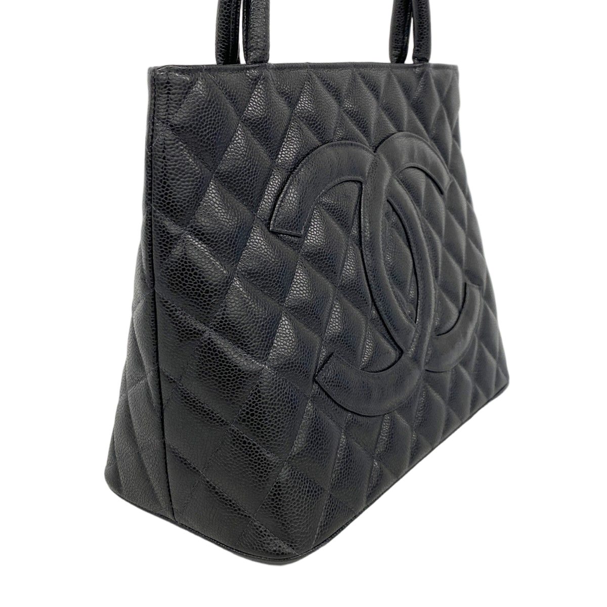 Chanel Tote Reissue Caviar Leather Black Silver — view 2