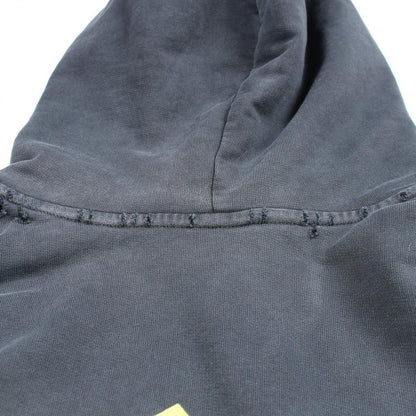 Balenciaga Hoodie Tape Type Ripped Pocket Distressed Cotton Black — view 12