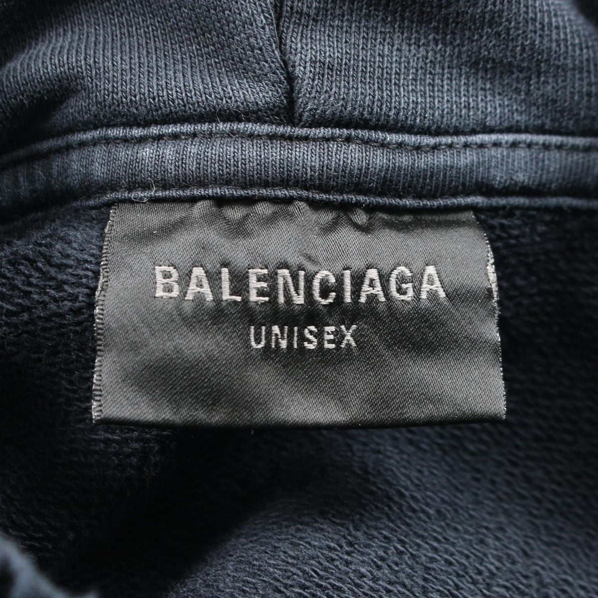 Balenciaga Hoodie Tape Type Ripped Pocket Distressed Cotton Black — view 3
