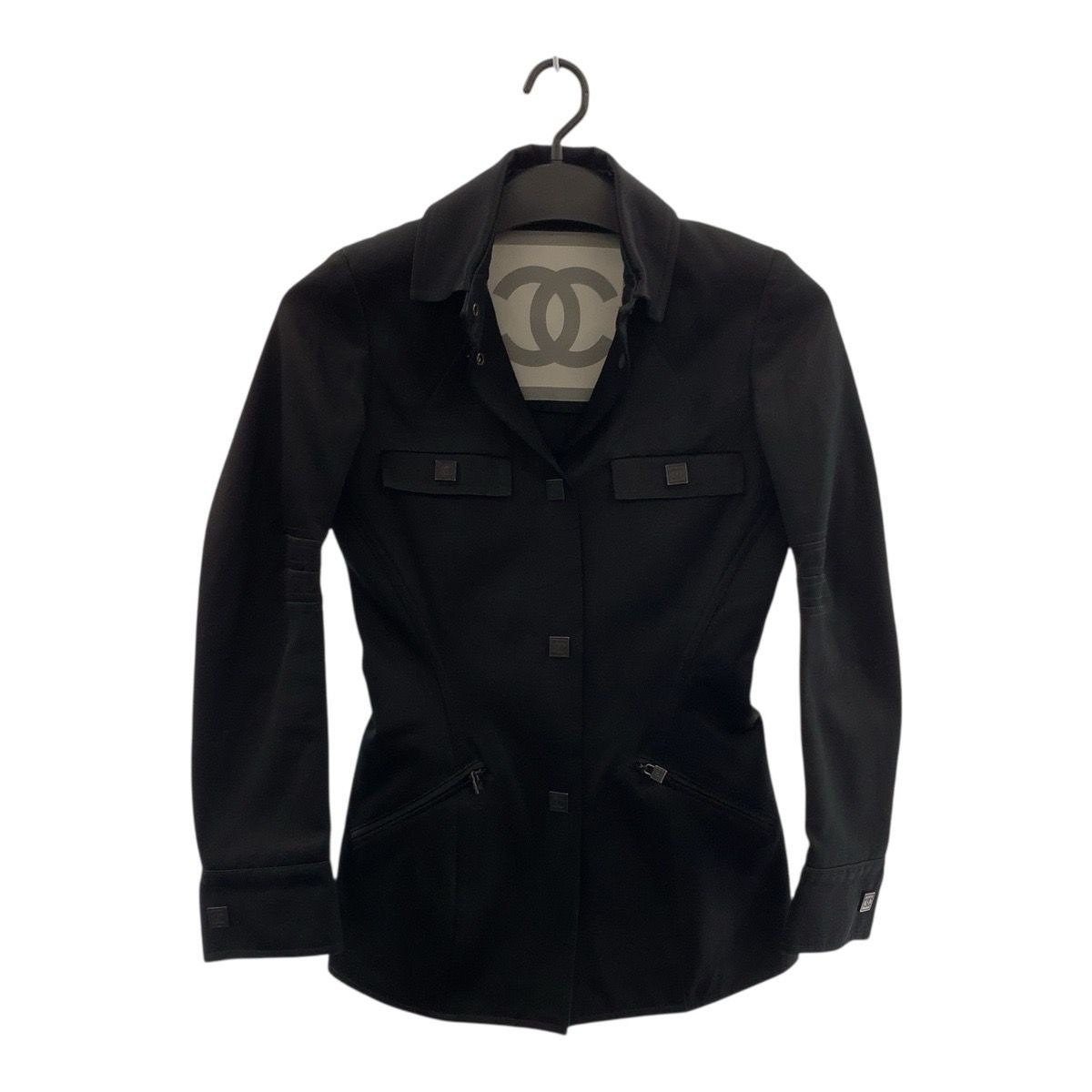 Chanel Sports Line CC Logo 34 Black Cotton Silk Jacket