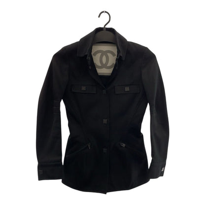 Chanel Sports Line CC Logo 34 Black Cotton Silk Jacket