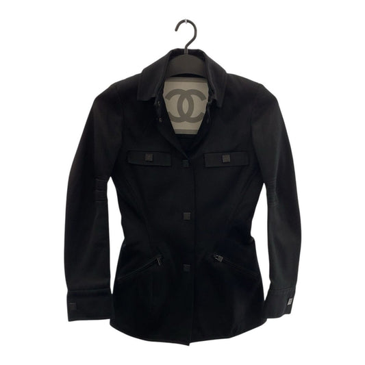 Chanel Sports Line CC Logo 34 Black Cotton Silk Jacket