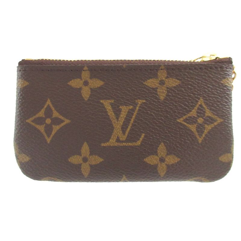Louis Vuitton Monogram Pochette Cles M62650 Brown Coin Case Wallet 0973 Louis
