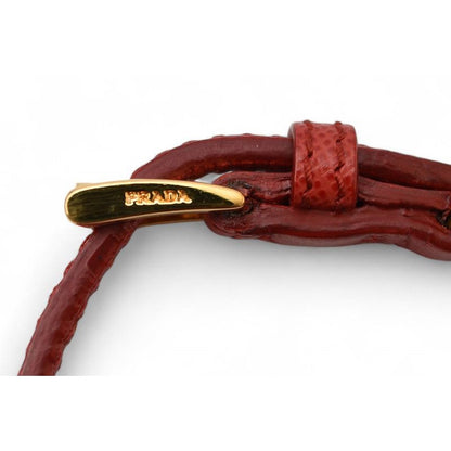 Prada Bracelet Bangle Saffiano Heart Charm Fuoco Red 1 Ajd45 — view 3