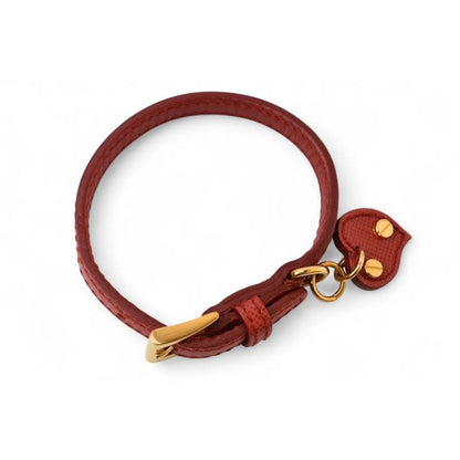 Prada Bracelet Bangle Saffiano Heart Charm Fuoco Red 1 Ajd45 — view 6