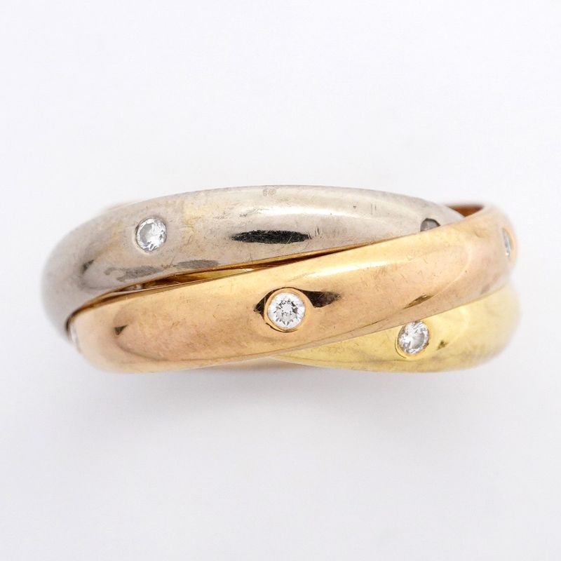Cartier Ring Trinity 18K Yellow Gold Yellow Gold 18K White Gold White Togo Old