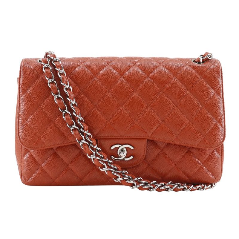 Chanel Deca Matelasse 30 Double Chain Shoulder Double Flap A58600 Caviar Skin