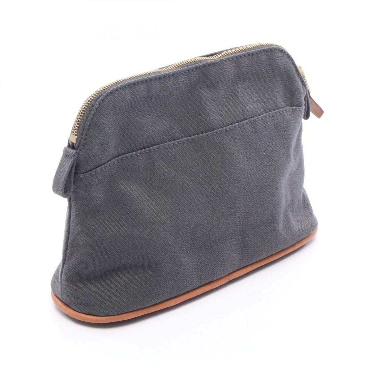 Hermes Pouch Bolide 20 Gray Canvas Leather Mini — view 2