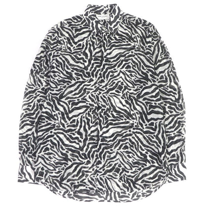Saint Laurent Paris 2019 564172 100% Wool Light Hand Long Sleeve Zebra Shirt