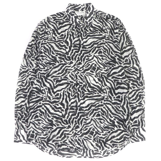 Saint Laurent Paris 2019 564172 100% Wool Light Hand Long Sleeve Zebra Shirt