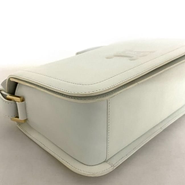 Celine Semishoulder Bag White Triomphe Cuir