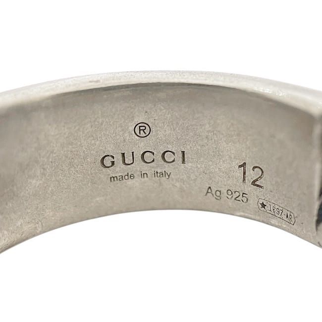 Gucci Ring Silver Green 6787118183 Never Used Excellent Condition