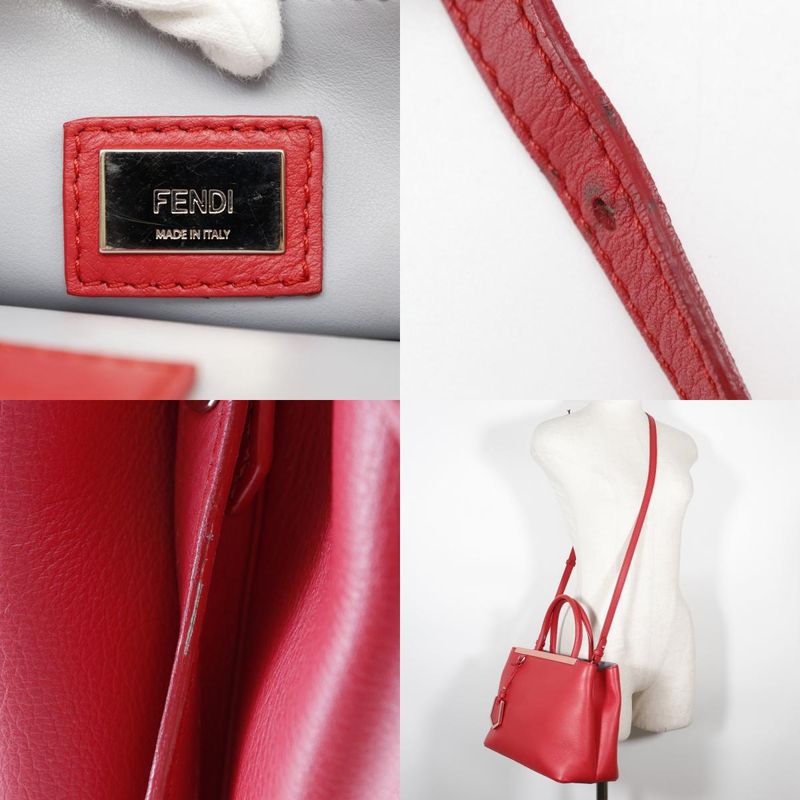 Fendi Petit Tougeur 2WAY Shoulder 8bh253 Calf Red Ladies Handbag