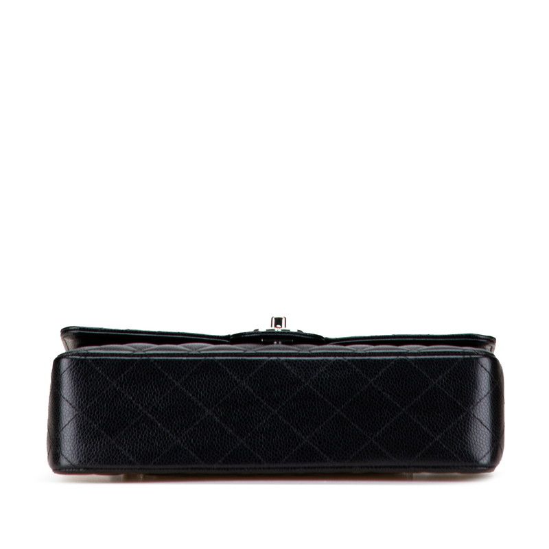 Chanel Matelasse Coco Mark W Flap Chain Shoulder Bag Handbag Black Silver