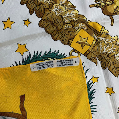 Hermes Carre 90 Scarf 100% Silk Emblemes de L'europe European Emblem Yellow — view 8