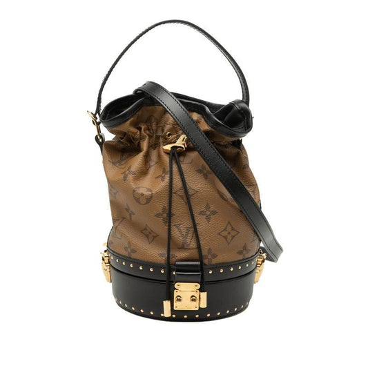 Louis Vuitton Monogram Reverse Petite Noe Trunk 2-Way Shoulder Bag Brown Black