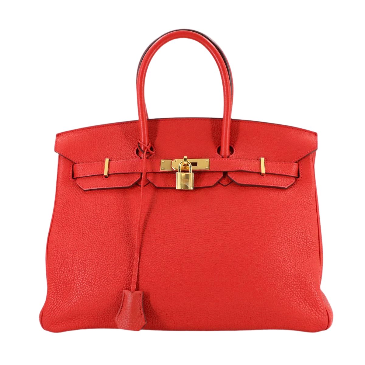 Hermes Birkin 35 Togo Vermillion Hand Bag Gold